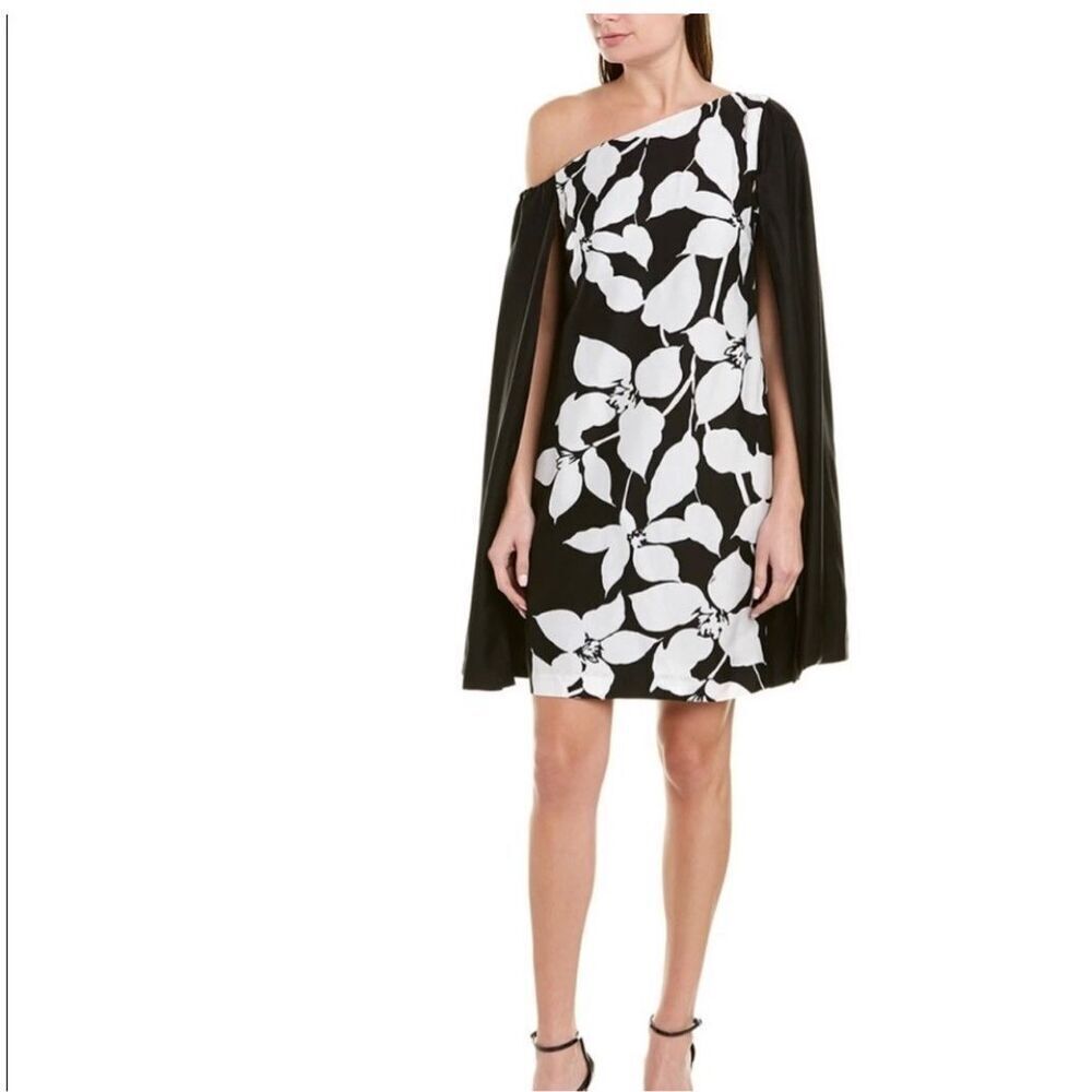 Trina Turk Refreshing Off Shoulder One Shoulder Floral Dress